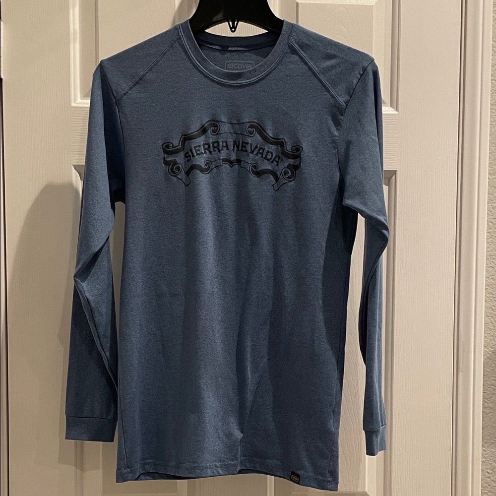 Unique blue Sierra Nevada long-sleeve t-shirt by Recover, unisex adult small